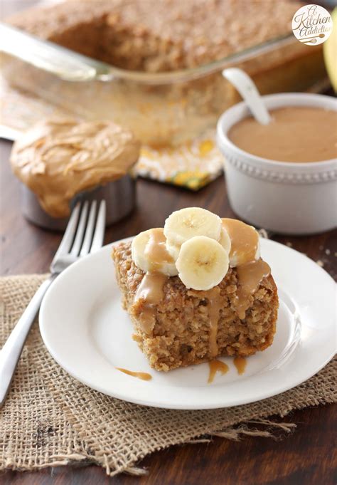 peanut butter banana bread baked oatmeal  kitchen addiction