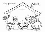 Kleurplaten Kerststal Kerstmis Kleurplaat Juf Kinderen Jannie Jufjannie sketch template