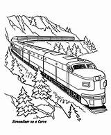 Train Coloring Pages Trains Railroad Steam Drawing Color Printable Car Curve Bnsf Streamliner Freight Bullet Book Getdrawings Template Print Sketch sketch template