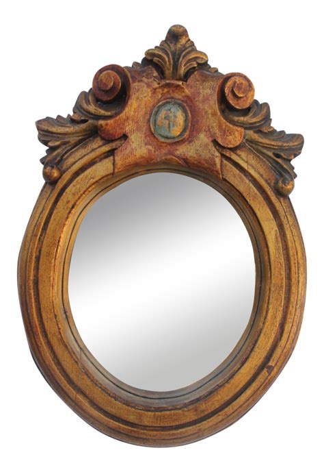 antique hand carved solid wood wall mirror chairish