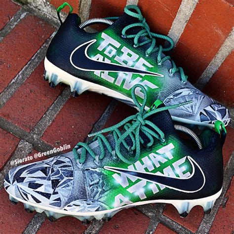 Eagles And Patriots Custom Painted Football Cleats Of Super Bowl 52