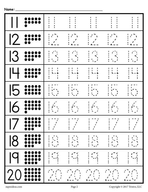 number ten worksheet  numbers     image