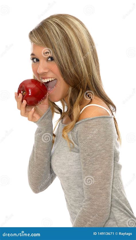 girl  apple stock image image  beautiful lady