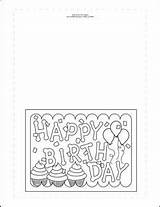 Birthday Card Cards Coloring Happy Template Color Pages Print Templates Folding Printable Colouring Child Sponsored These Mail Sheets Homemade Bday sketch template