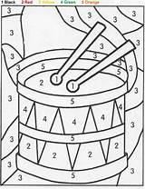 Coloring Color Number Music Pages Kindergarten Sheets Kids Drum Worksheets Instrument Numbers Choose Board Classroom sketch template