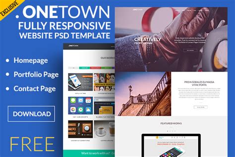 Free Responsive Website Psd Templates Graphicsfuel