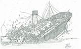 Titanic Sunken Sinking Britannic Underwater Breakup sketch template