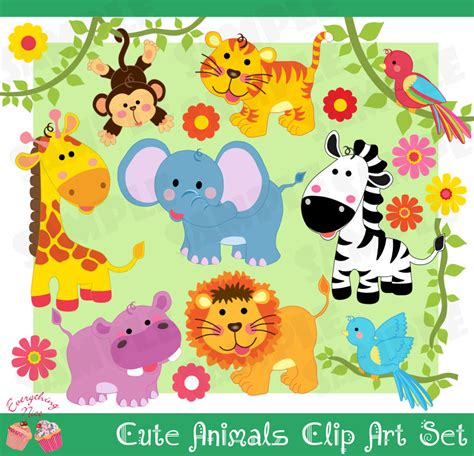 cute jungle animals clipart clip art library