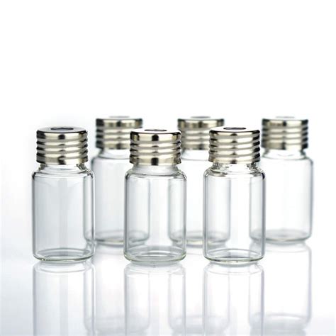 100 Sets Small Glass Bottles W Screw Top Lids 4ml Cute Tiny Vials 10