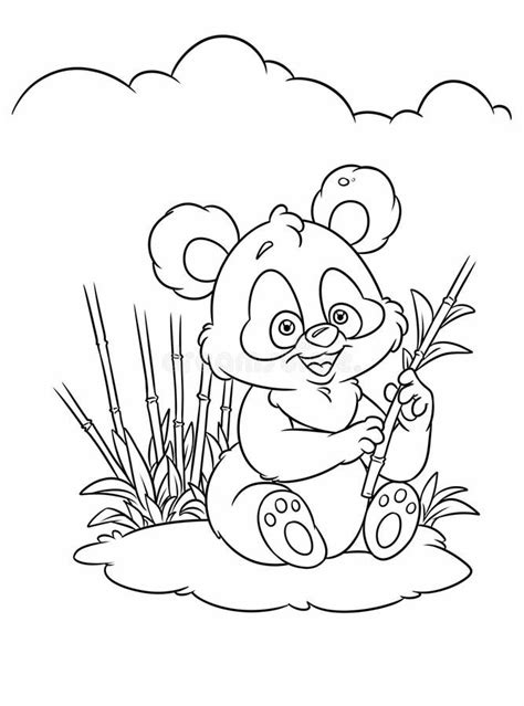 bamboo panda coloring pages stock illustration illustration  nature