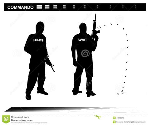 vector illustration special forces swat team police stock