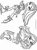Bratz Coloring Pages Color Cartoon Printable Skating Girls Ice Character Kids Sheets Sheet Back sketch template