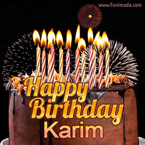 chocolate happy birthday cake  karim gif funimadacom