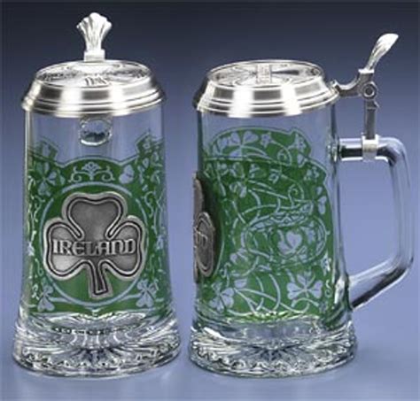 ireland glass beer stein