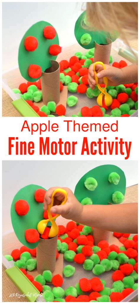 apple themed fine motor activity  resourceful mama