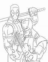 Wolverine Deadpool Colorare sketch template