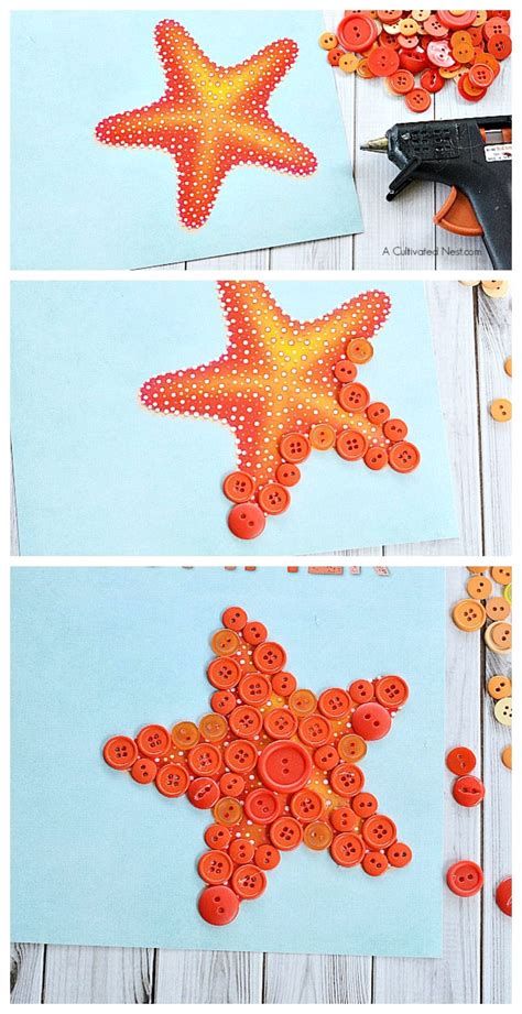 starfish button kids craft  sea creatures crafts sea animal crafts