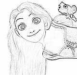 Rapunzel Coloring Tangled Pages Disney Princess Face Colouring Draw Step Pascal Color Print Happy Para Drawings Characters Smile Kids Sketches sketch template