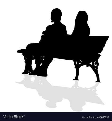 couple sitting on a bench silhouette royalty free vector