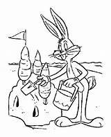 Looney Tunes Coloring Pages Bunny Bugs Kids Printable Funny Colorare Print Da Color Drawings Characters Sandcastle Builds Toon Baby Running sketch template