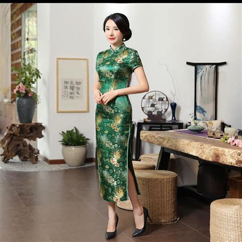 buy green traditional chinese classic dress women s