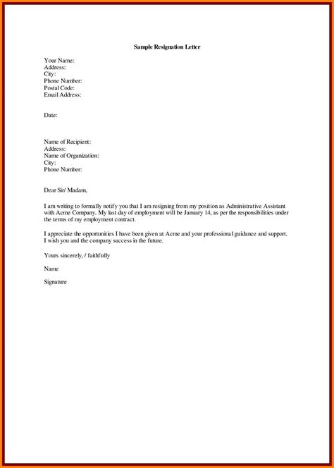 resignation letter word format  personal reason formal letters