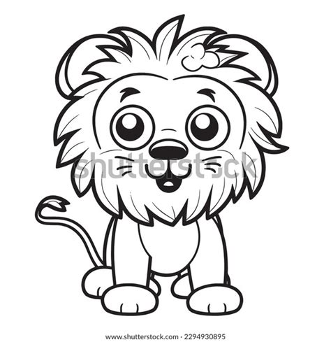 lion black white coloring pages kids stock vector royalty