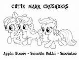 Cutie Crusaders Sweetie Scootaloo ระบาย sketch template