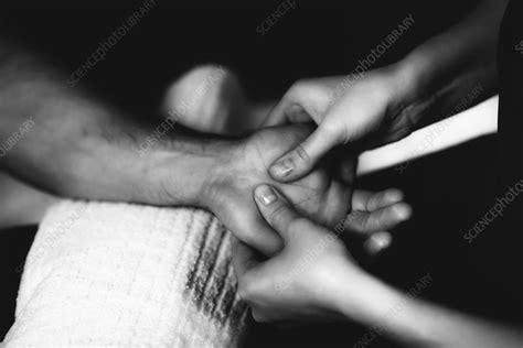 hand massage stock image f025 0024 science photo library