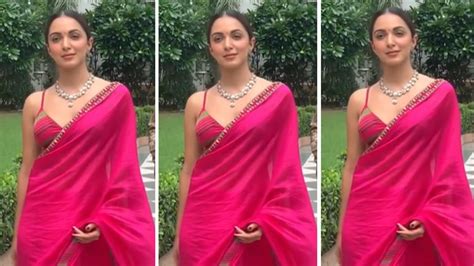 Kiara Advani Wore A Pink Sari With A Sexy Blouse For Shershaah