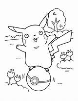 Pikachu Coloriage Pokeball Imprimer sketch template