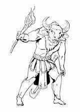 Minotaur Coloring Pages Large sketch template