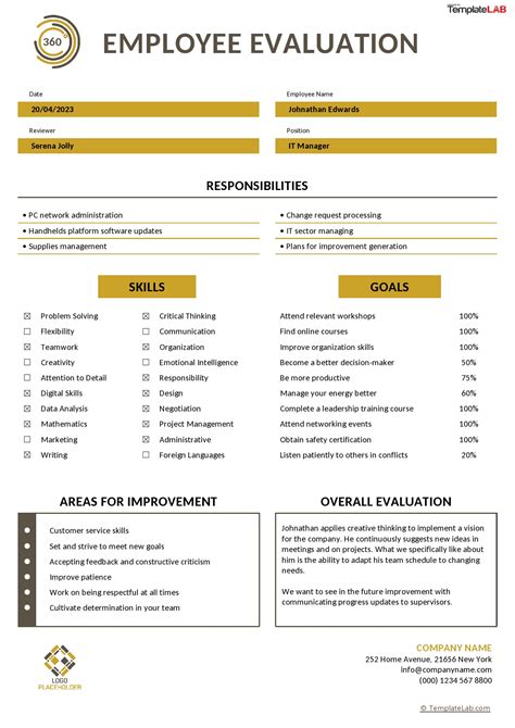 call center employee evaluation template