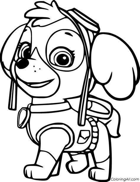 printable skye paw patrol coloring pages  vector format easy