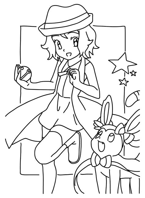serena  pokemon coloring page  printable coloring pages