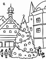 Christmas Coloring Pages Town Printable Tree Big Getcolorings sketch template