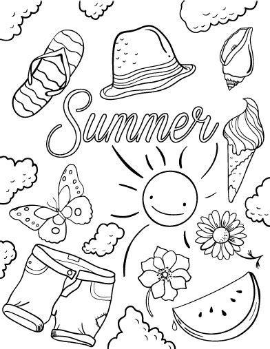 summer coloring page summer coloring pages summer coloring