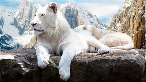 animals lion snow mountain wallpapers hd desktop