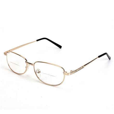 fashion bifocal lens rimmed men s reading glasses gold metal frame