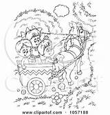 Riding Trimmer Tree Coloring Template Children Horse Cart Clip sketch template