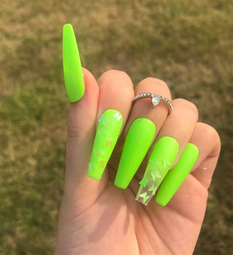 neon green butterfly butterfly nails green nails neon etsy canada