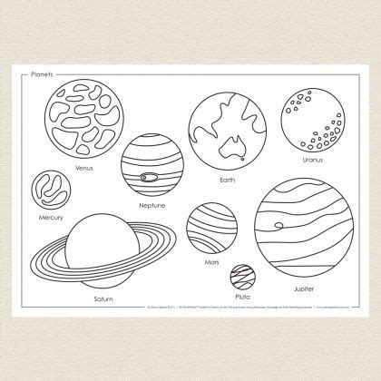 childrens colouring  activity planets colouring sheet cleverpatch