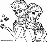 Coloring Pages Frozen Elsa Anna Printable Kids Color Disney Print Friends sketch template