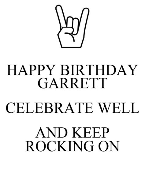 happy birthday garrett celebrate    rocking  poster