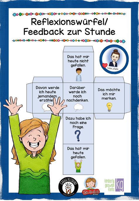 reflexionswuerfel stundenfeedback unterrichtsmaterial im fach fachuebergreifendes unterricht