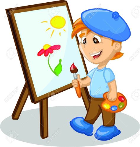 boy painting cartoon google trsene art  kids artist palette