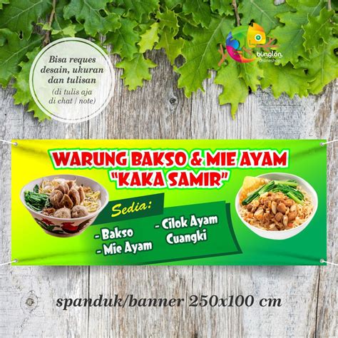 Jual Spanduk Banner Mie Ayam And Bakso Shopee Indonesia