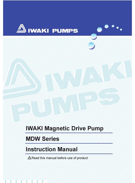 iwaki mdw series instruction manual   manualslib