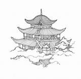 Chinese Drawing Pagoda Skyline York City Silhouette Getdrawings R34 Drawings Cityscape London Detroit Panorama Ny Paintingvalley Collection Illustration sketch template