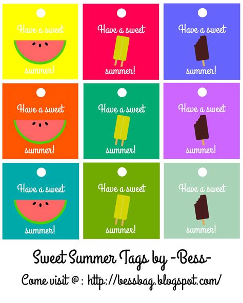 bess bag sweet summer gift tags  printable